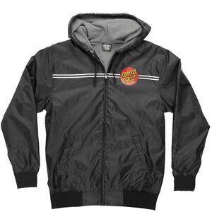 Santa Cruz Skateboards Black windbreaker Red and Yellow Logo